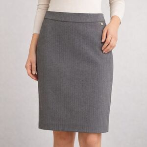 Anne Klein Herringbone Pullon Pencil Skirt Brown S